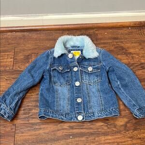 C&C California Girls Denim Jacket with Faux Fur Collar 4T